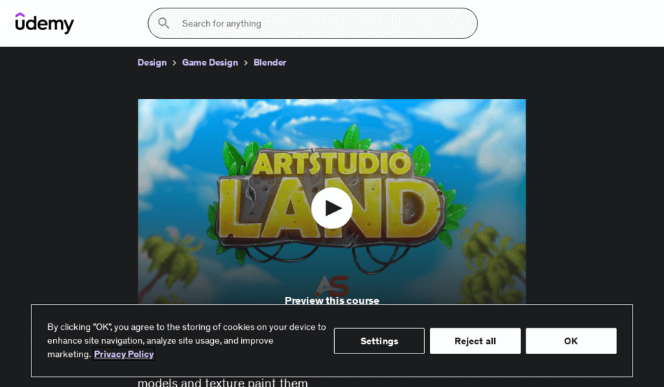 Course Preview Texture Painting Game Title in Blender